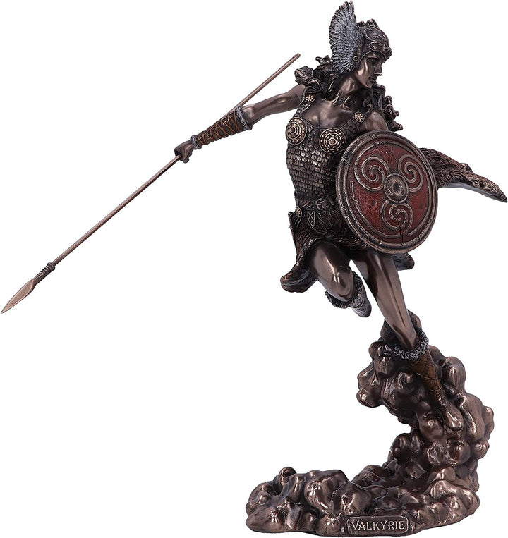 Bronzene Walkürenflucht, nordische Walküren-Kriegerin, weibliche Figur
