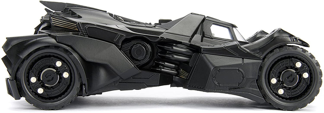 Jada Toys 253215004 Arkham Knight Batmobil, Maßstab 1:24, Druckguss, Türen zum Öffnen, inklusive Batman-Figur, Schwarz, Einheitsgröße