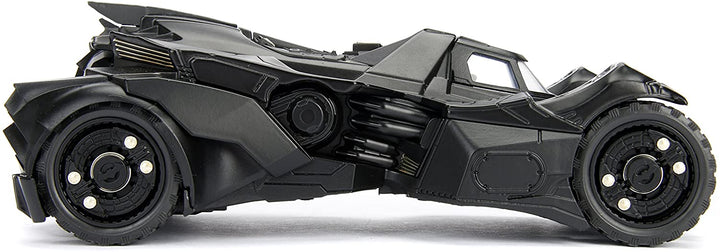 Jada Toys 253215004 Arkham Knight Batmobil, Maßstab 1:24, Druckguss, Türen zum Öffnen, inklusive Batman-Figur, Schwarz, Einheitsgröße