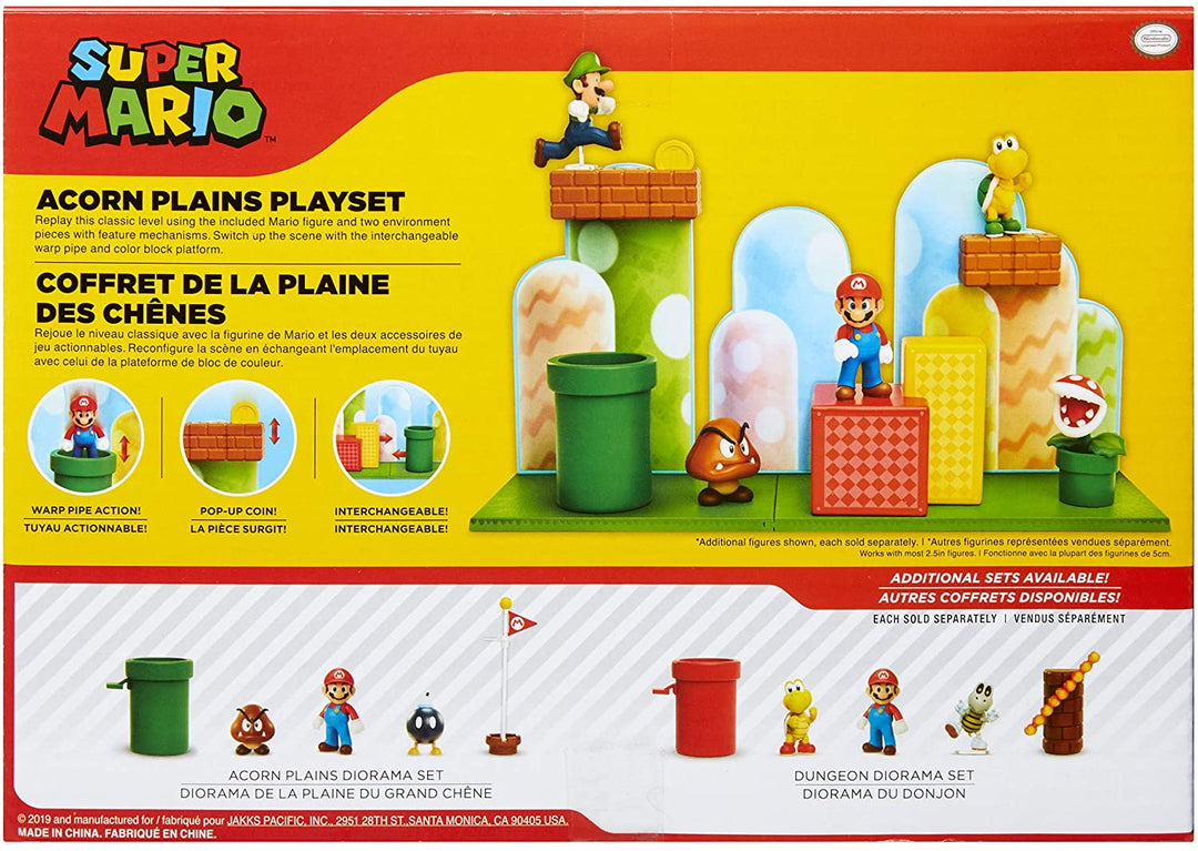Super Mario 85991-4L-PKR1 Acorn Plains 2,5-Zoll-Figurenspielset mit Funktionszubehör