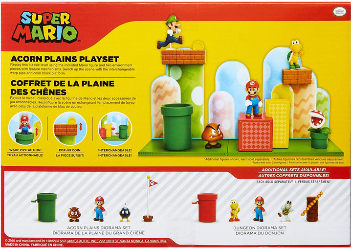 Super Mario 85991-4L-PKR1 Acorn Plains 2,5-Zoll-Figurenspielset mit Funktionszubehör