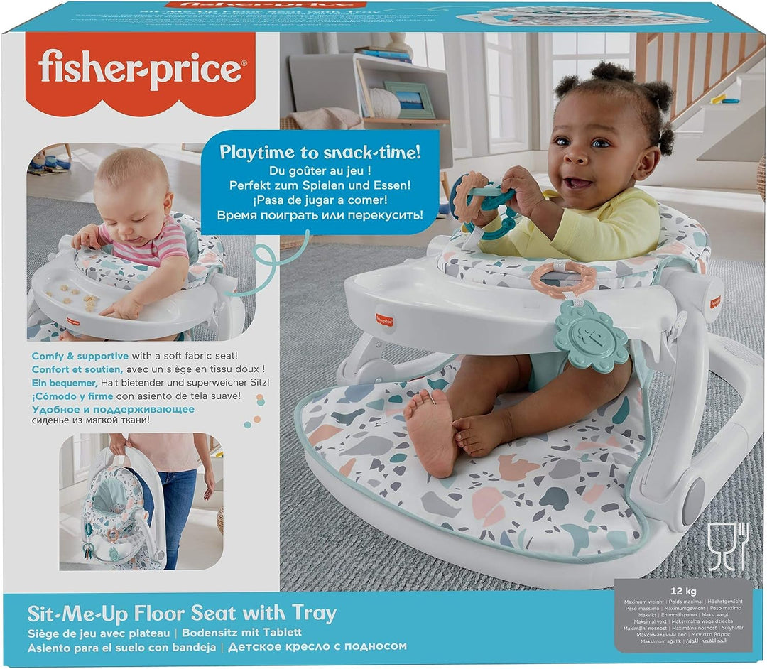 Fisher-Price HBD68 DLX Sit Me Up Bodensitz mit Tablett, Terrazzo, UK/EU