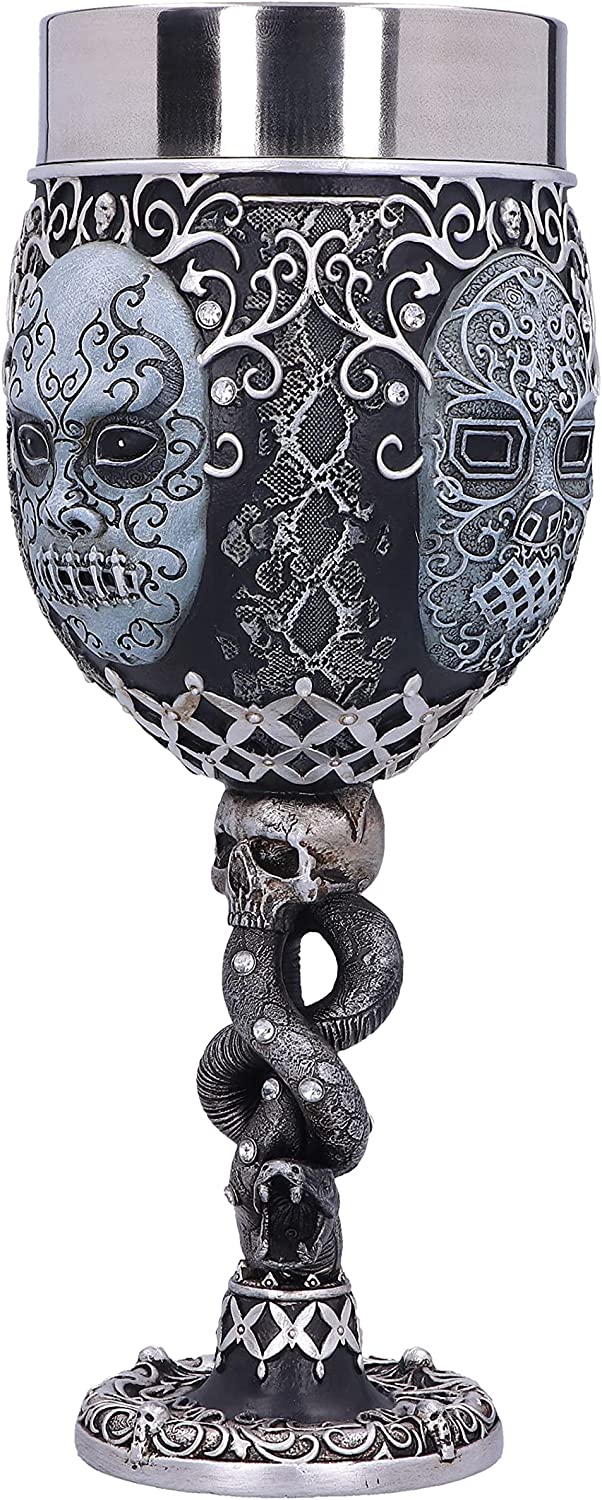 Nemesis Now Harry Potter Todessermaske Voldemort Sammelkelch, Schwarz Silber, 19,5 cm