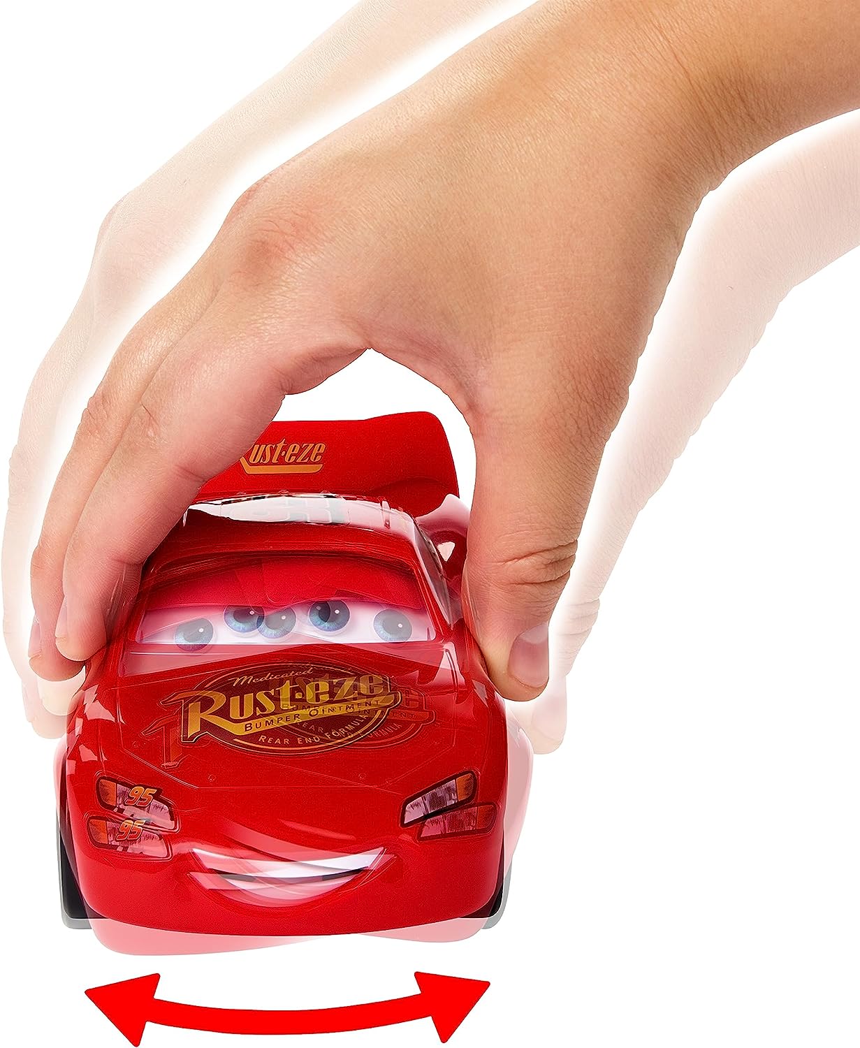 Disney and Pixar Cars Moving Moments Lightning McQueen Vehicle - Interactive Moving Eyes & Mouth, No Batteries Needed 3
