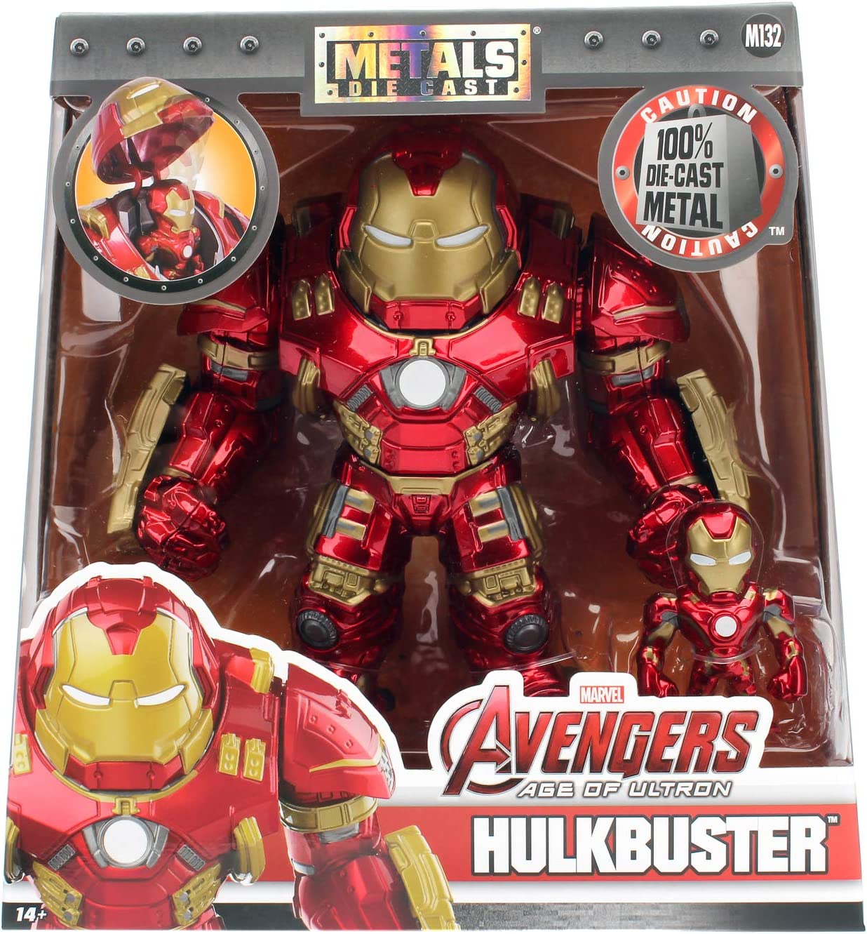 Jada Marvel Hulkbuster Armour with Iron Man Die-Cast Figure - 6 Inch Metallic Action Figure