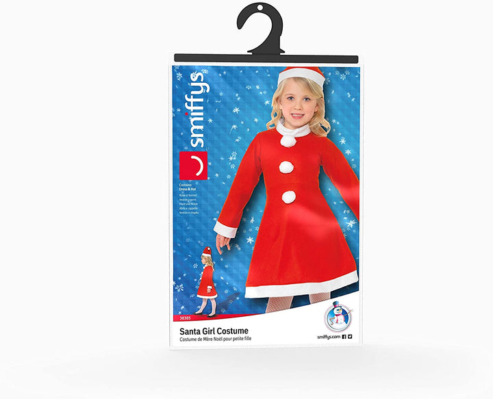Smiffys Weihnachtsmann-Mädchenkostüm für 4–6 Jahre