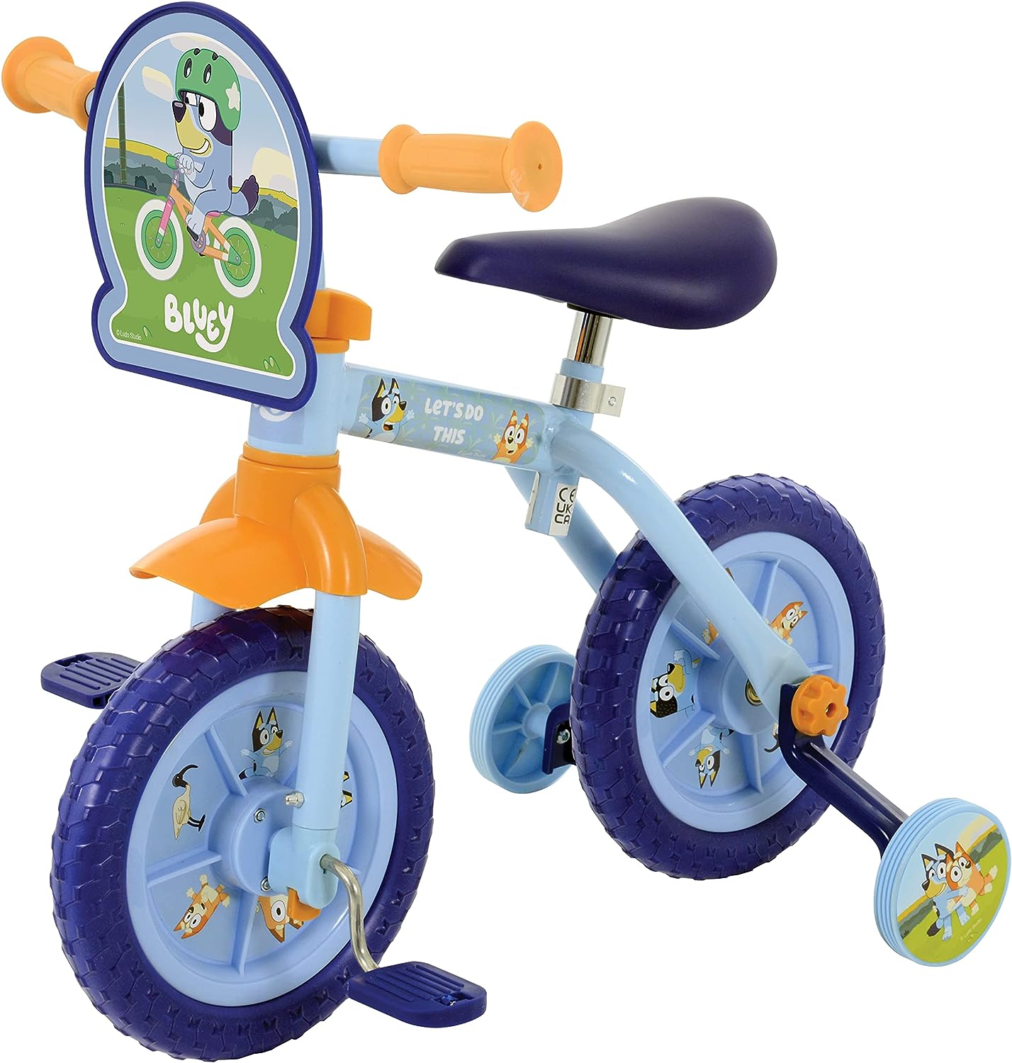 Bluey 2in1 10" Training Bike - Convertible Balance & Pedal Bike for Kids 8