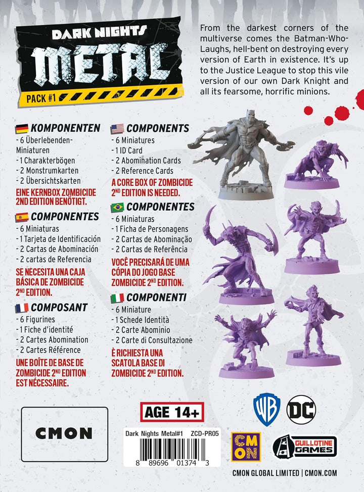 CMON Zombicide Dark Nights Metal Pack #1 | Set of Justice League Miniatures Comp