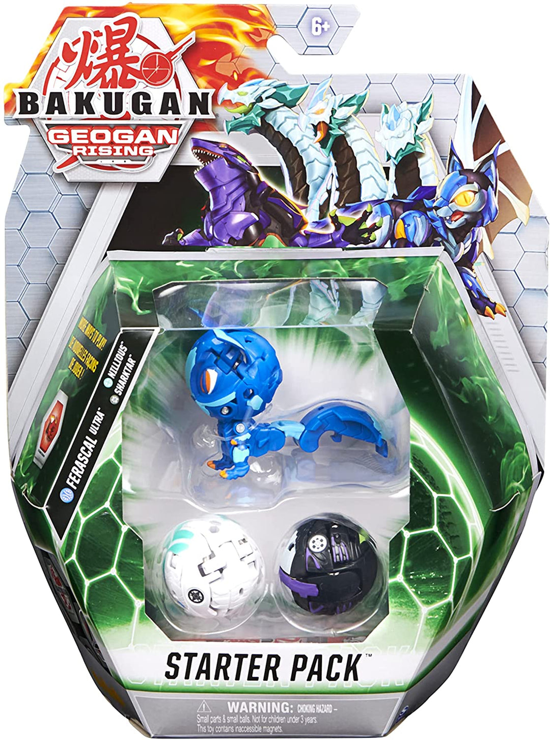 BAKUGAN Geogan Rising 6061567 – Staffel 3 Starterpaket Geogan Murmeln mit 6 Baku