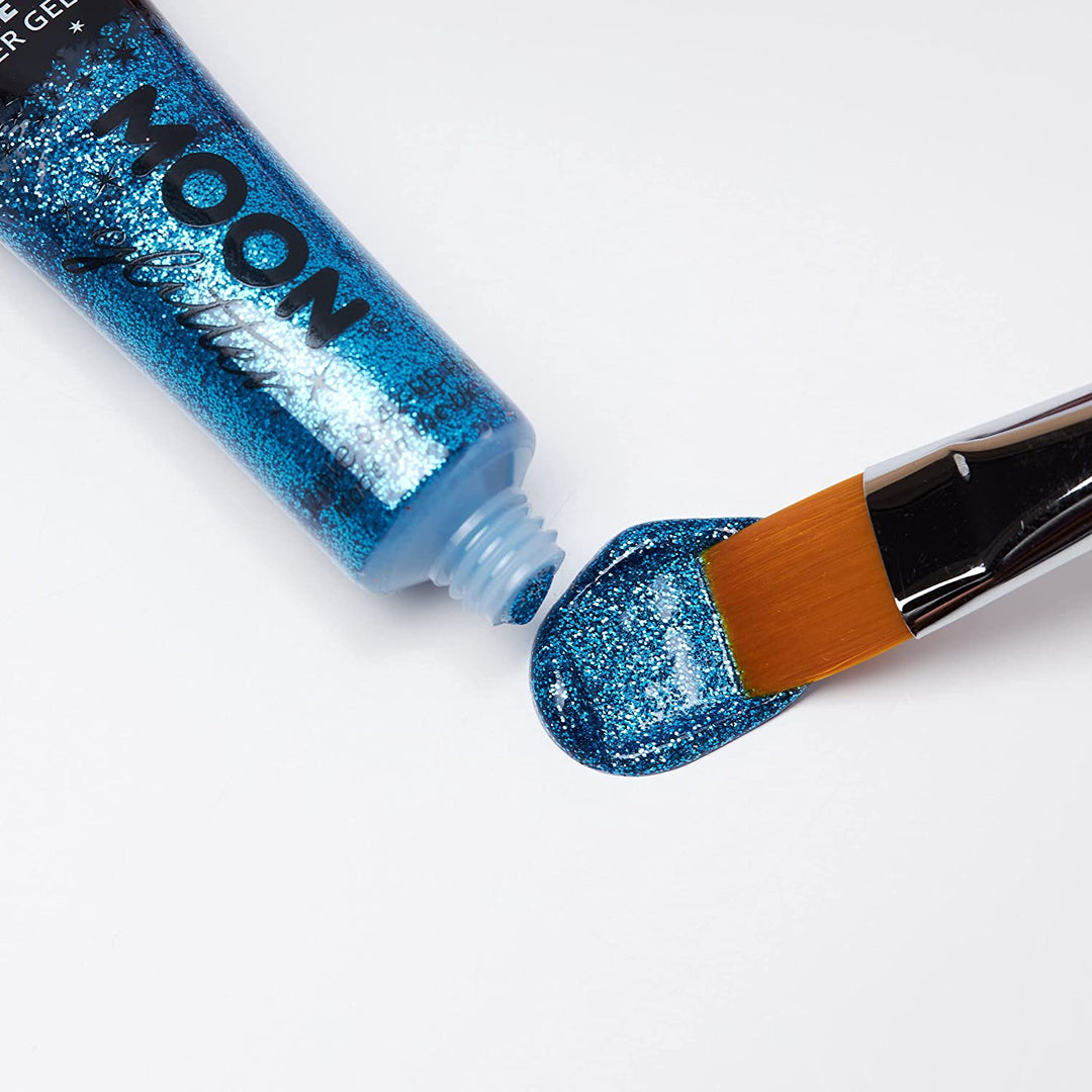Klassisches feines Glitzergel für Gesicht und Körper von Moon Glitter – Gold – kosmetische Festival-Glitzer-Gesichtsfarbe für Gesicht, Körper, Haare, Nägel – 12 ml