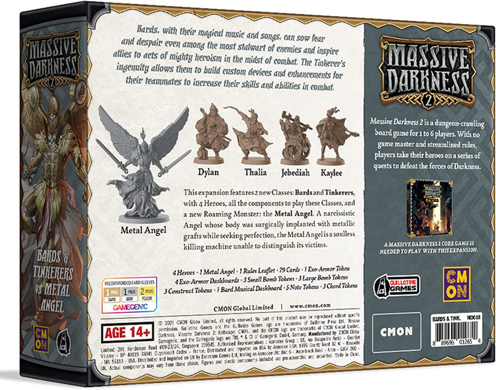 Massive Darkness 2 Bards and Tinkerers vs Metal Angel Heroes &amp; Monster Set