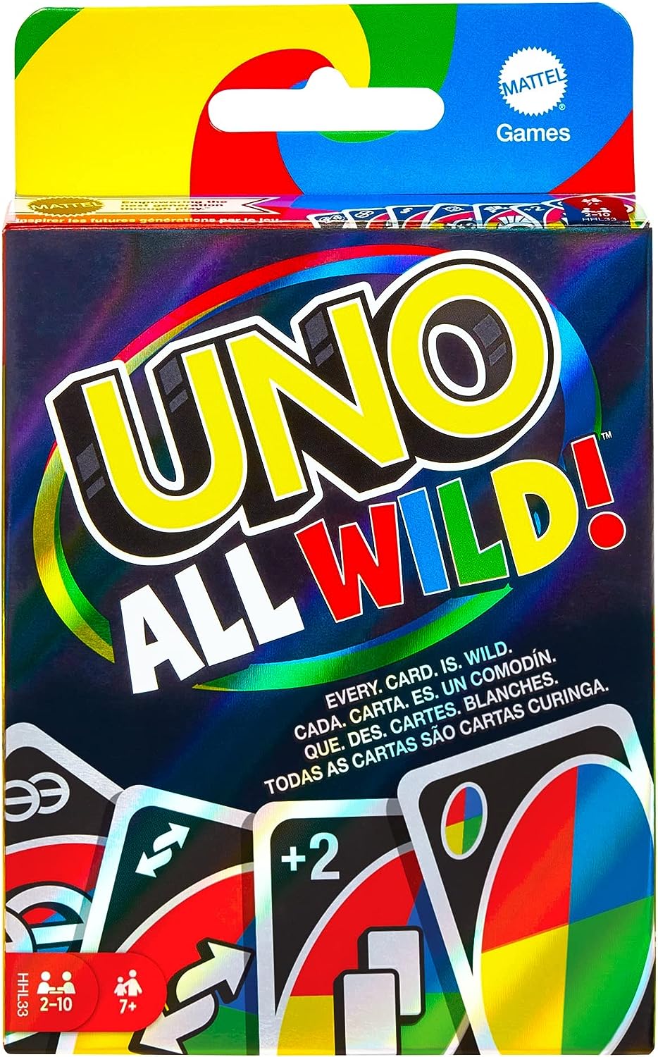 UNO All Wild Card Game with 112 Cards, Gift for Kid, Family & Adult Game Night for Players 7 Years