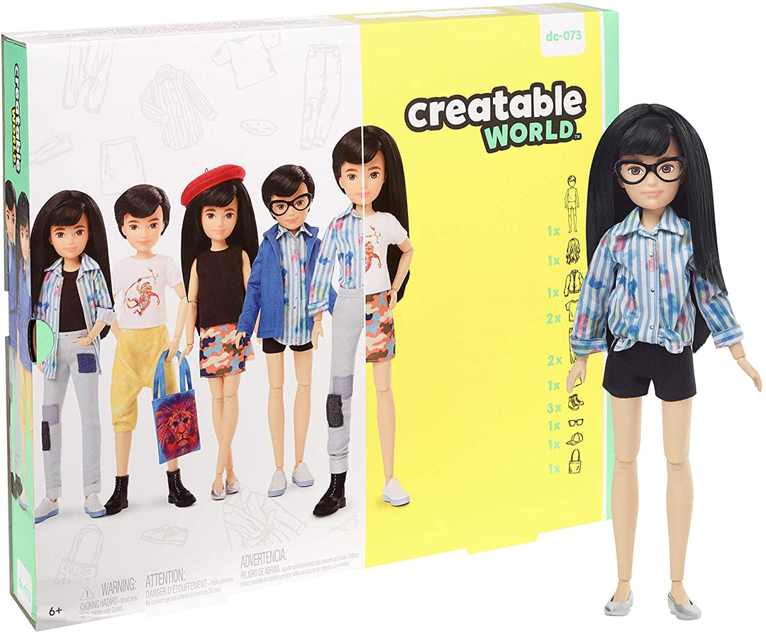 CREATABLE WORLD GGG54 Deluxe Character Kit - Schwarzes glattes Haar