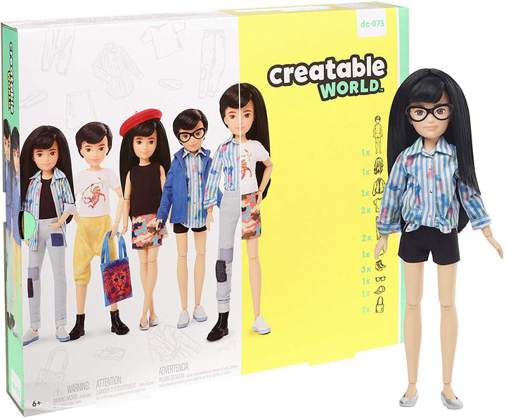 CREATABLE WORLD GGG54 Deluxe Character Kit - Schwarzes glattes Haar