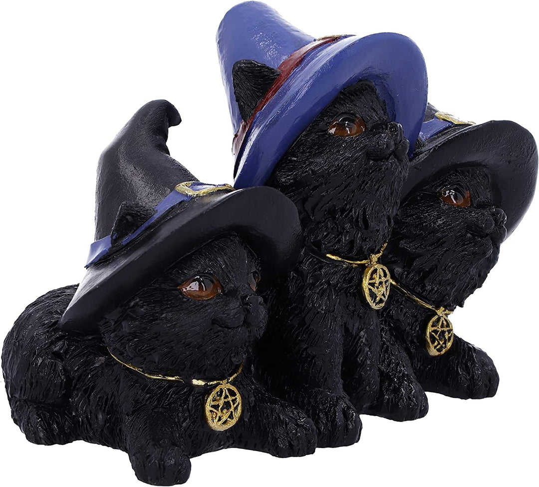 Nemesis Now Familiar Felines Figur, schwarze Katzen mit Hexenhüten, 9,8 cm
