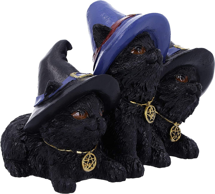 Nemesis Now Familiar Felines Figur, schwarze Katzen mit Hexenhüten, 9,8 cm