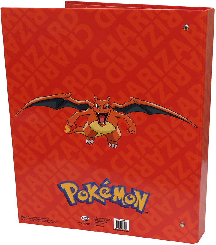 Pokemon-Ringbuch, A4, mit 4 Ringen (Orange Charizard)