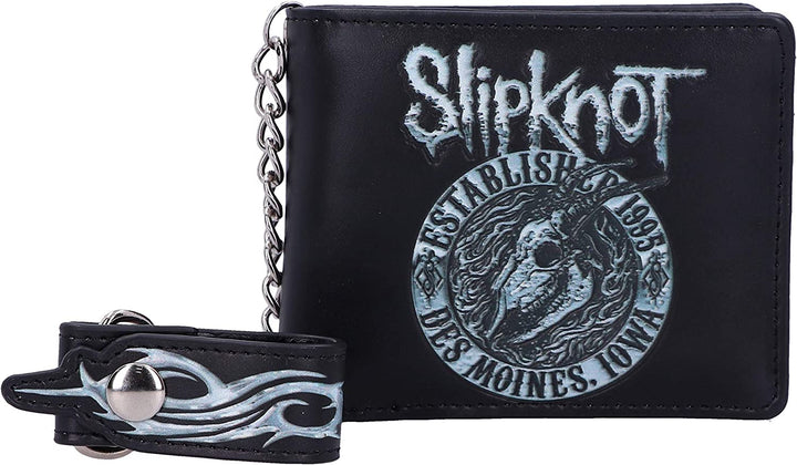 Nemesis Now B5217R0 Offiziell lizenzierte Slipknot Flaming Goat Logo Geldbörse mit Kette, Schwarz, 11 cm