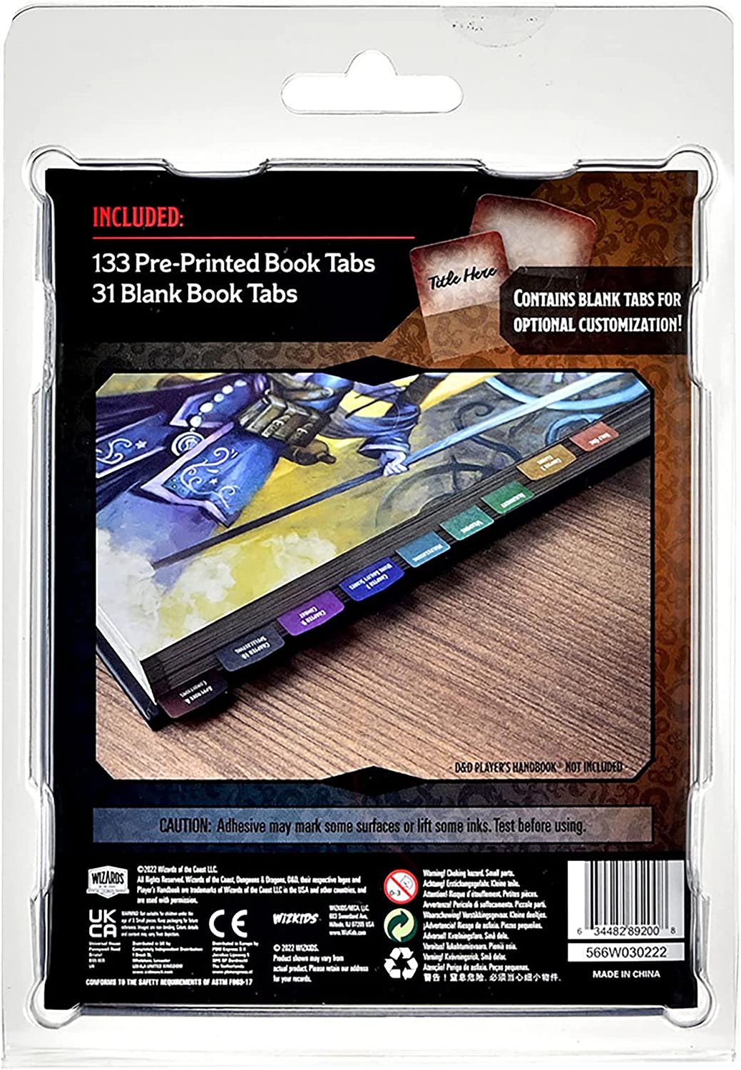 WizKids D&D Book Tabs: Player's Handbook Book Tabs, RPG Accessory