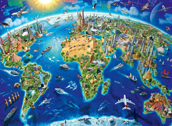 Ravensburger 12722 World Landmarks Map XXL 200pc