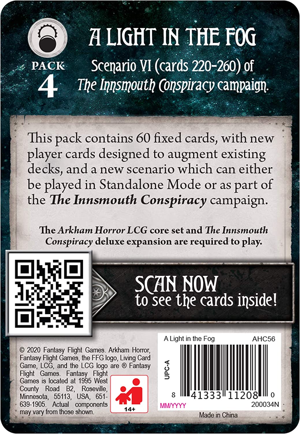 Fantasy Flight Games Arkham Horror: The Card Game A Light in the Fog Mythos Pack 3