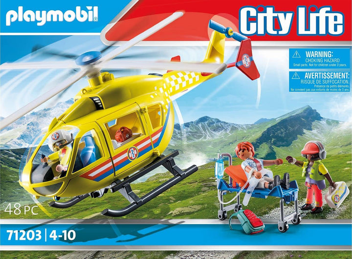 Playmobil 71203 City Life Sanitätshubschrauber, Spielzeug für Kinder ab 4 Jahren, Spielzeugspiel
