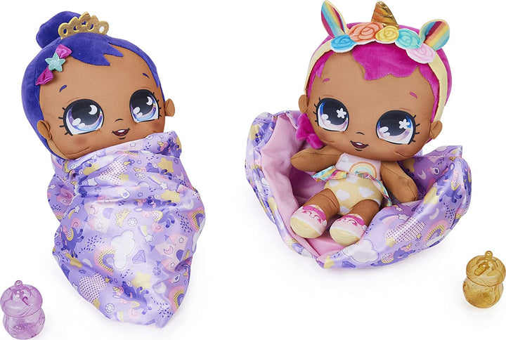 Magic Blanket Babys, Überraschungs-Plüsch-Babypuppe mit über 80 Geräuschen und Reaktionen, Lila Decke (Stil kann variieren), Kinderspielzeug für Mädchen ab 4 Jahren