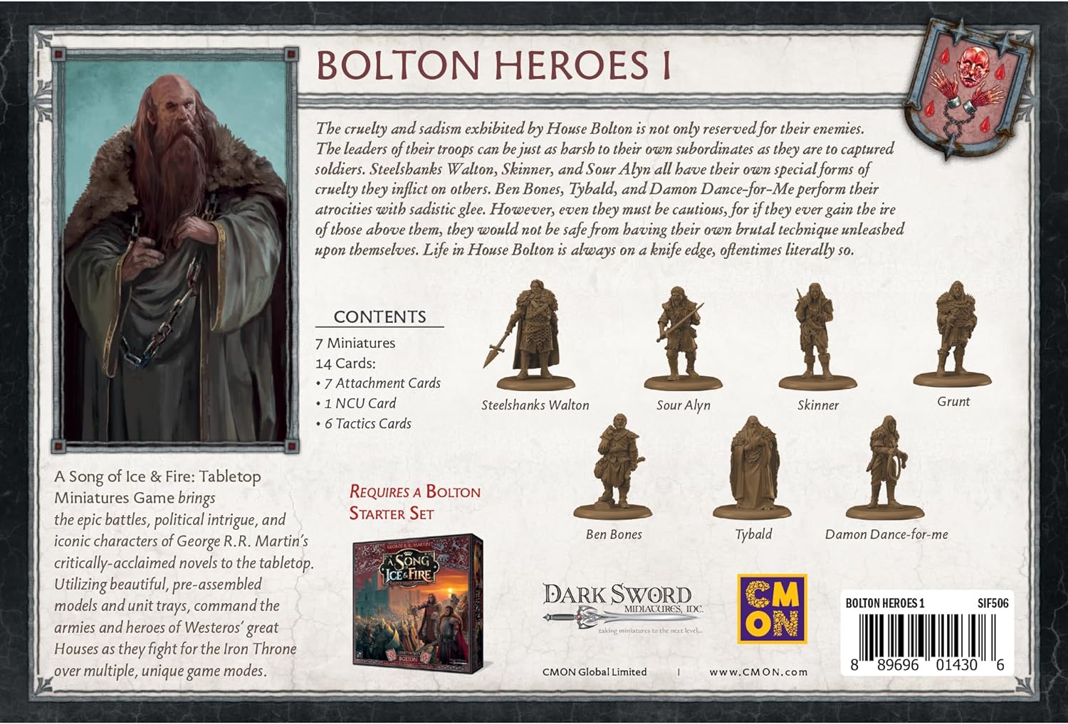 CMON A Song of Ice and Fire Tabletop Miniatures Bolton Heroes I Box Set 4