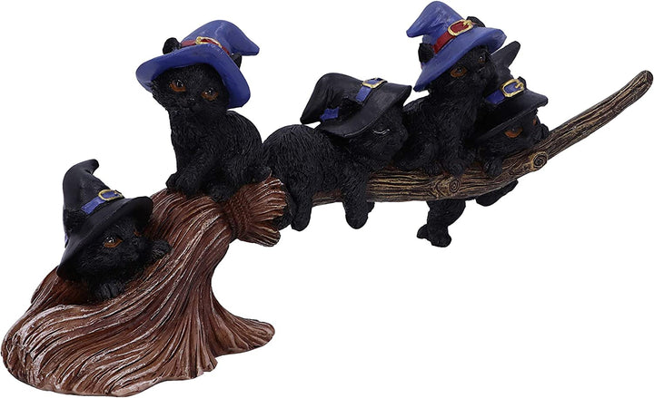 Nemesis Now Purrfect Broomstick Witches Familiar Black Cats und Broomstick Figur