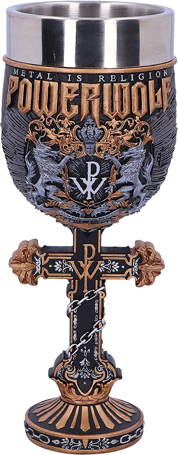 Nemesis jetzt offiziell lizenzierter Powerwolf Metal is Religion Rock Band Goblet, Schwarz