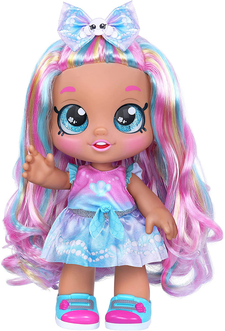 Kindi Kids Pearlina Summer Ice Cream Scented Big Sister, offizielle 10-Zoll-Kleinkindpuppe mit Wackelkopf, großen Glitzeraugen, austauschbarer Kleidung und abnehmbaren Schuhen