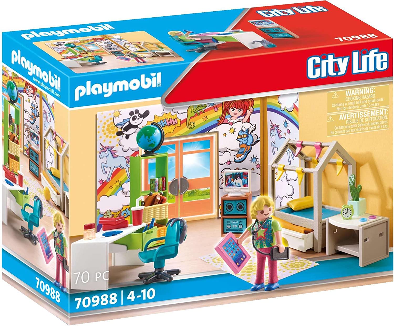 PLAYMOBIL City Life Deluxe Teenager's Room - 70-Piece Playset for Ages 4+