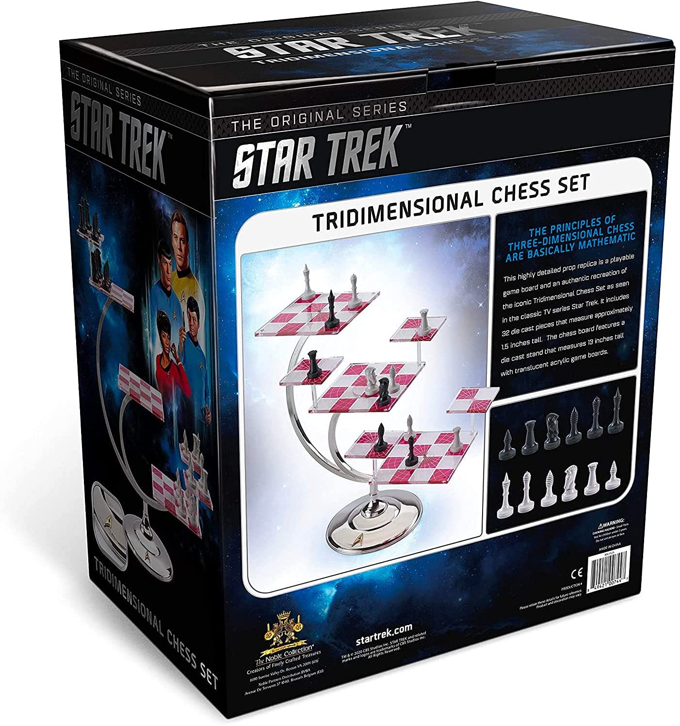 The Noble Collection Star Trek Tri-Dimensional Chess Set Replica with Acrylic Boards & Rule Book 4