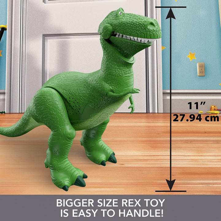 Disney Pixar Toy Story Toys, Moving & Talking Rex Dinosaur Figure, Roarin’ Laughs