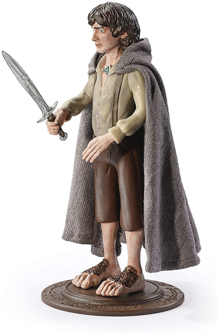 The Noble Collection LoTR Bendyfigs Frodo Beutlin – Offiziell lizenzierte, 19 cm (7,5 Zoll) große, biegsame, bewegliche Puppenfiguren zum Sammeln mit Ständer