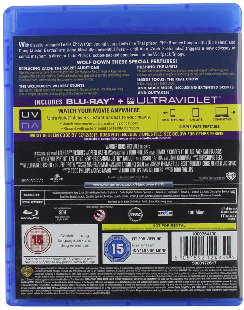 The Hangover: Part III [2013] [Region Free] – Komödie [Blu-ray]