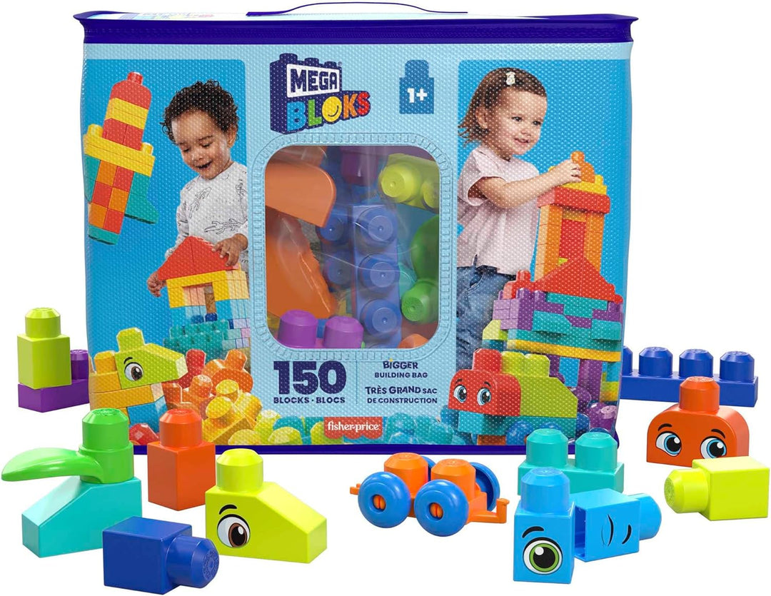 ?MEGA BLOKS Bigger Building Bag Bauset mit 150 großen und farbenfrohen Gebäuden