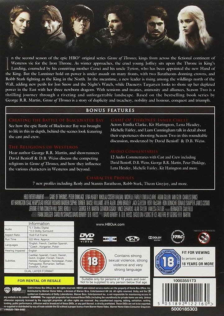 Game of Thrones: Staffel 2 – Drama [DVD]