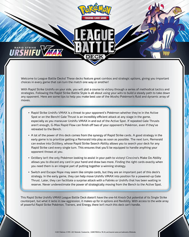 Pokémon | Single Strike Urshifu / Rapid Strike Urshifu Liga-Kampfdeck (eins nach dem Zufallsprinzip)