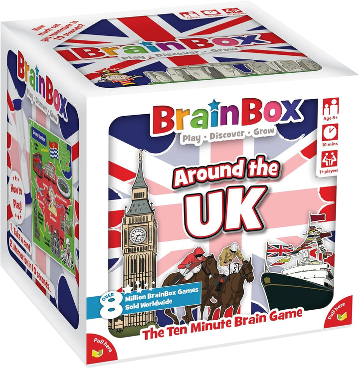 Brainbox Around The UK (Refresh 2022) Card Game Ages 8+ 1+ Players 10 Minutes Pl