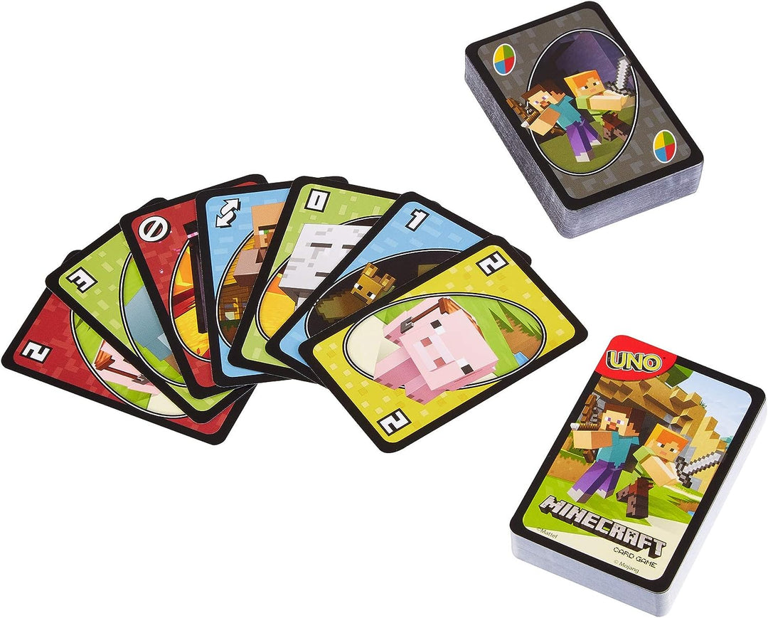 Mattel FPD61 Uno Minecraft-Kartenspiel, mehrfarbig