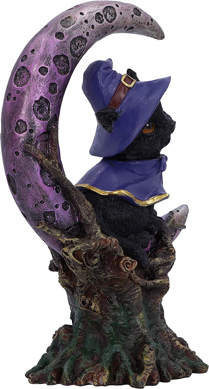 Nemesis Now Grimalkin Witches Familiar Figur, schwarze Katze und Halbmond, 18.