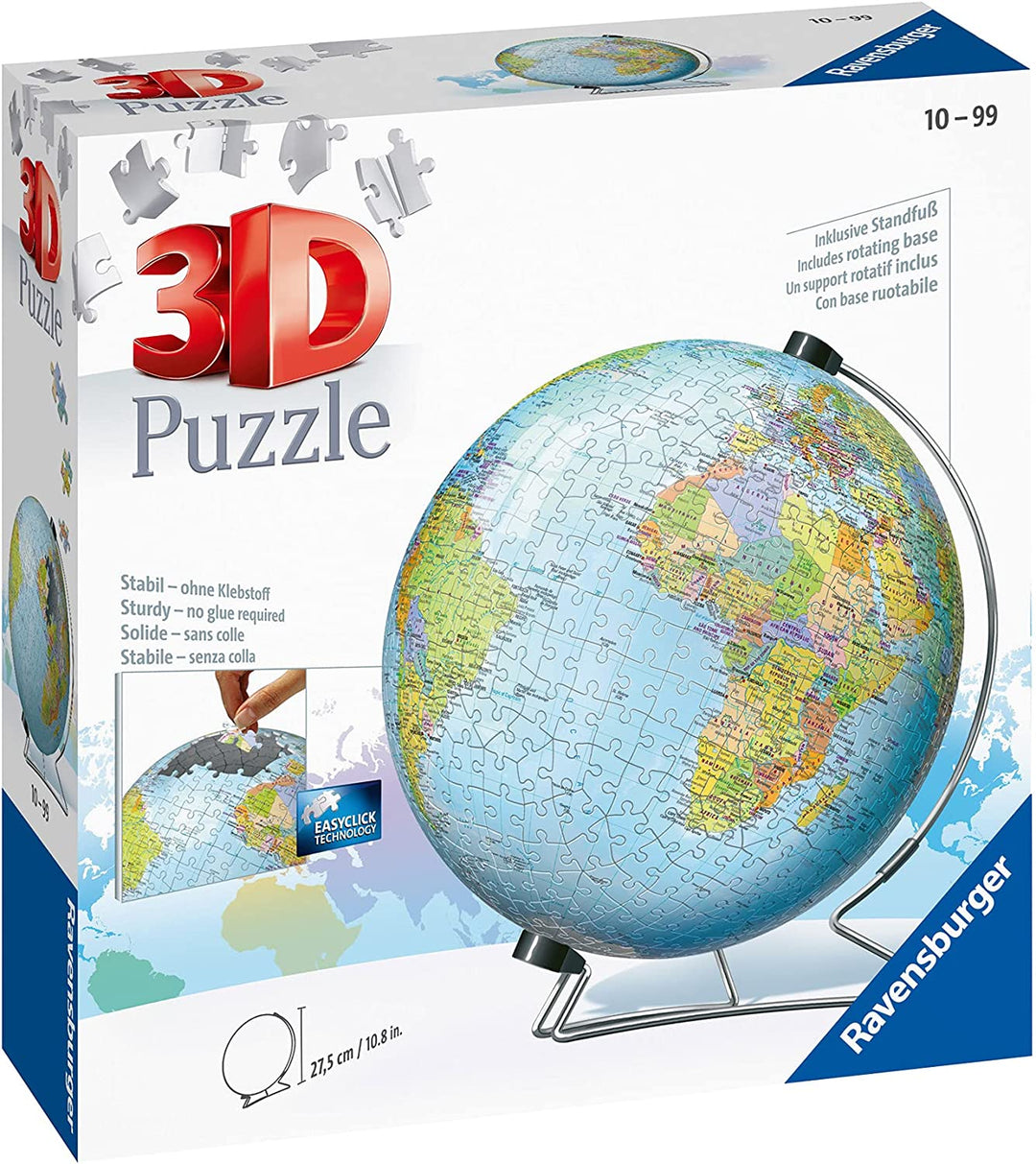 Ravensburger 12436 The World on V-Stand 3D Puzzle, 540pc