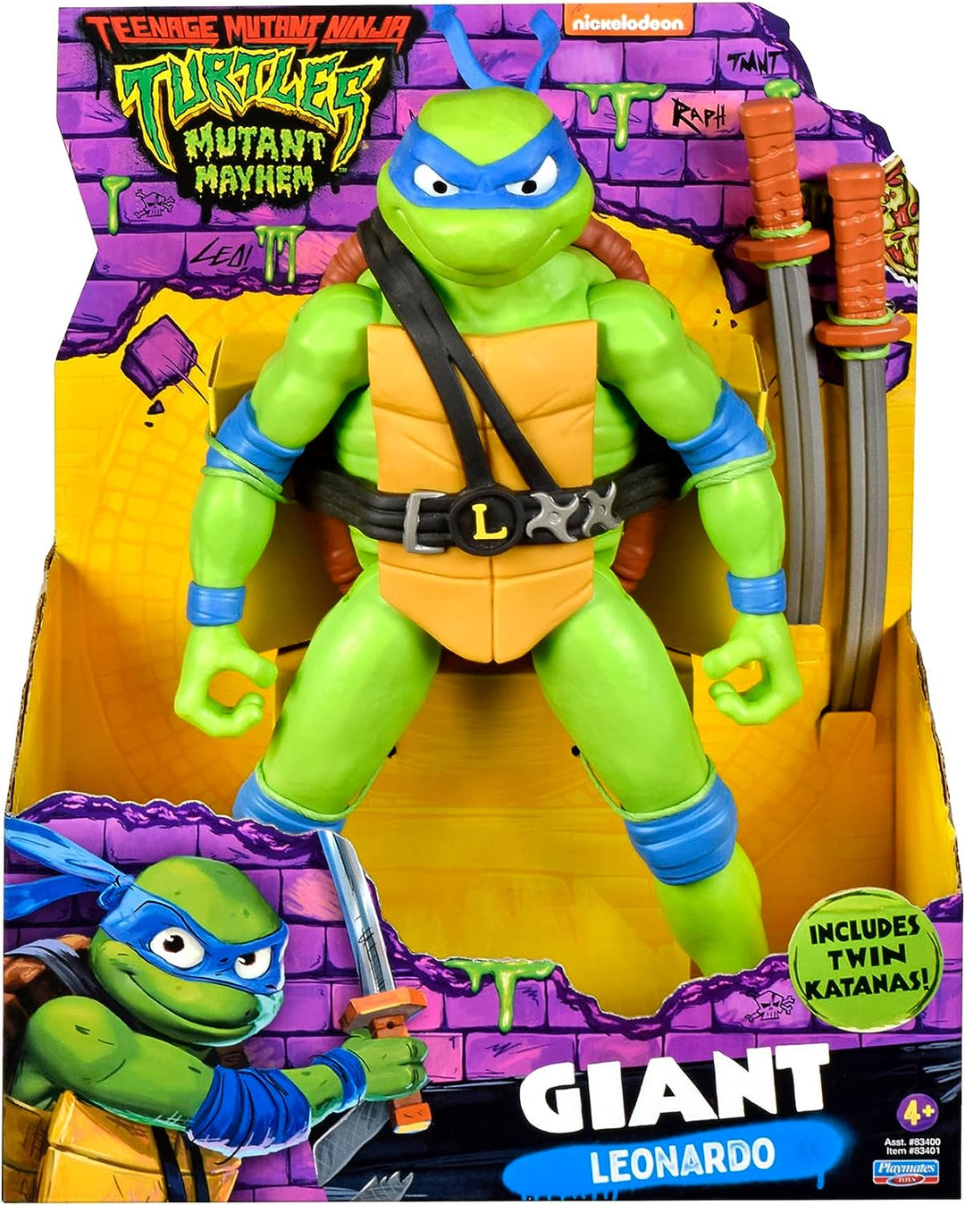 Teenage Mutant Ninja Turtles 83401CO Mutant Mayhem Giant Leonardo 12-Zoll-Action