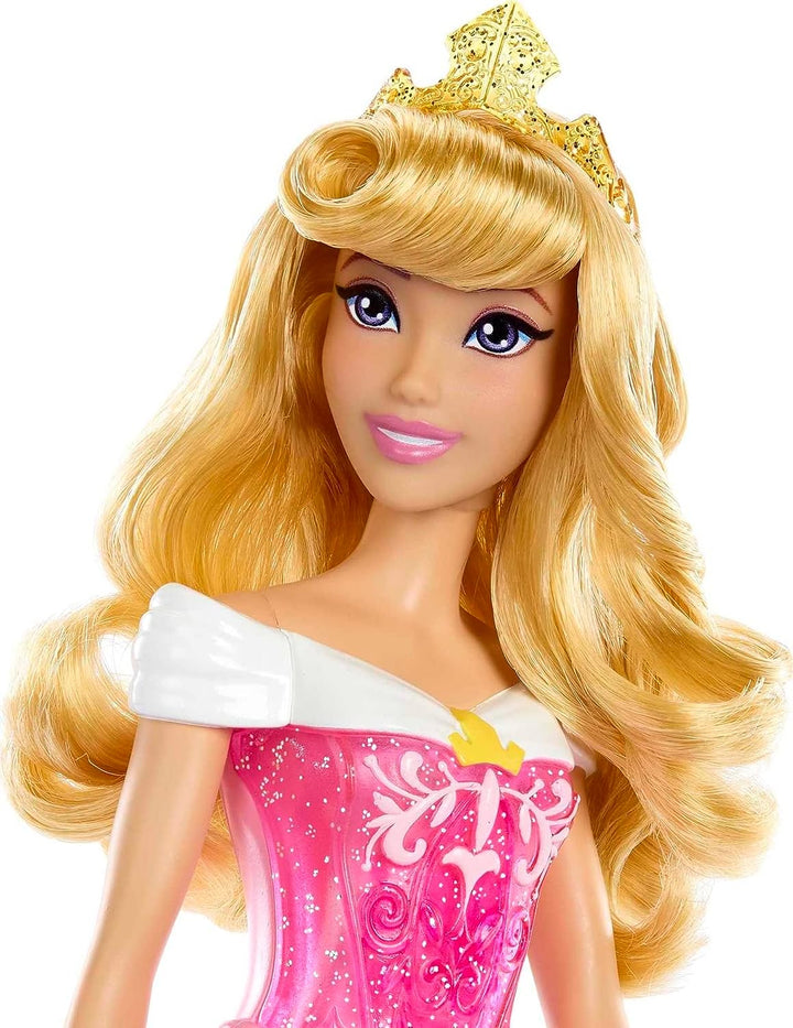 Disney Princess Toys, Aurora Dornröschen bewegliche Modepuppe mit Glitzer