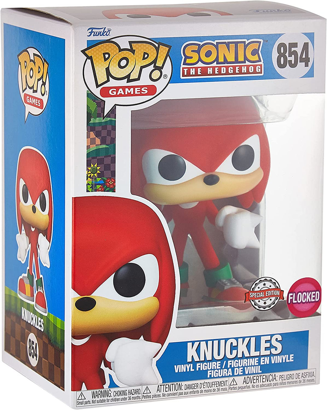 Sonic The Hedgehog Knuckles Flocked Exklusiver Funko Pop! 61034 Vinyl Nr. 854