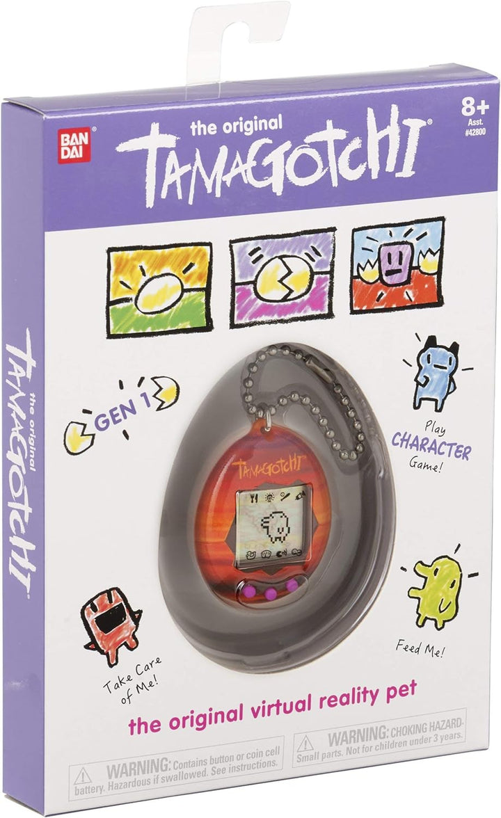 Tamagotchi 42865 Original Sunset-Feed, Care, Nurture-Virtual Pet with Chain for