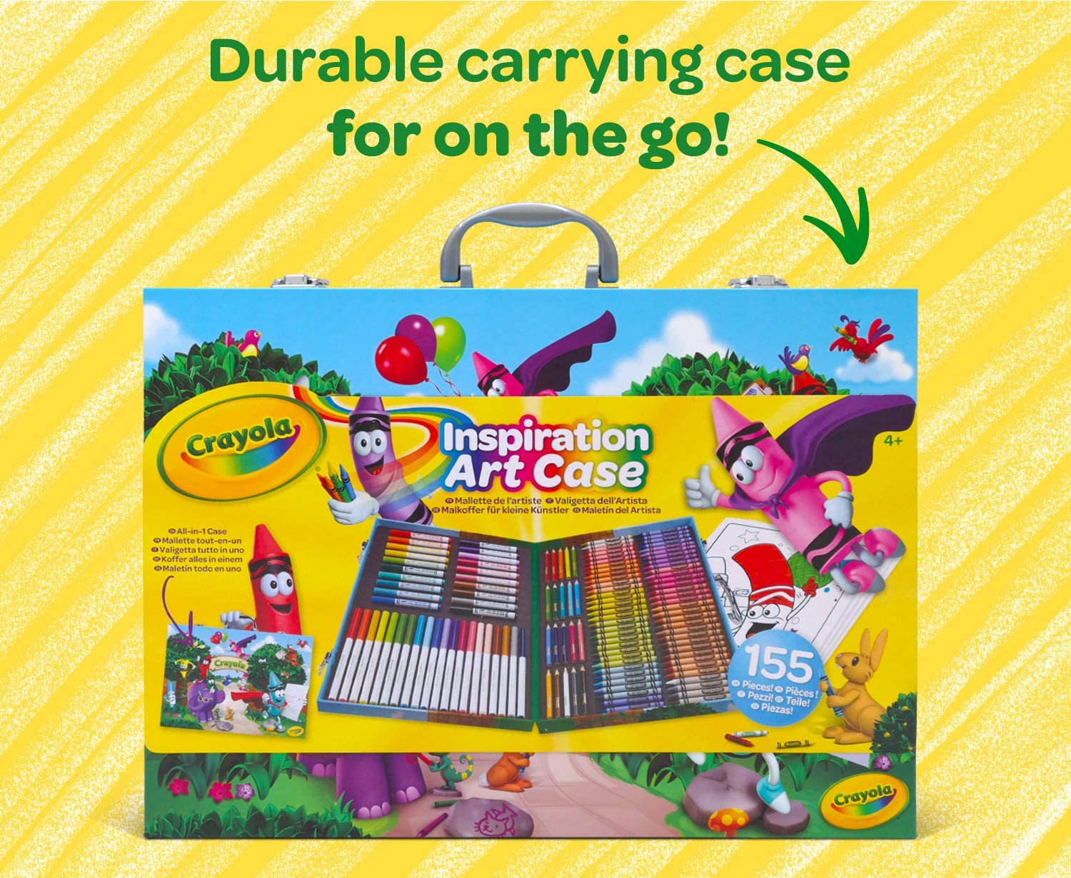 Crayola Inspiration Art Case - 155-Piece Kids Art Supply Set with Crayons, Markers & Pencils
