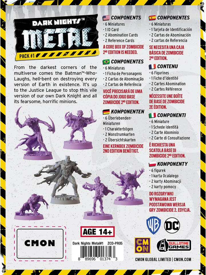 CMON Zombicide Dark Nights Metal Pack #1 | Set of Justice League Miniatures Comp