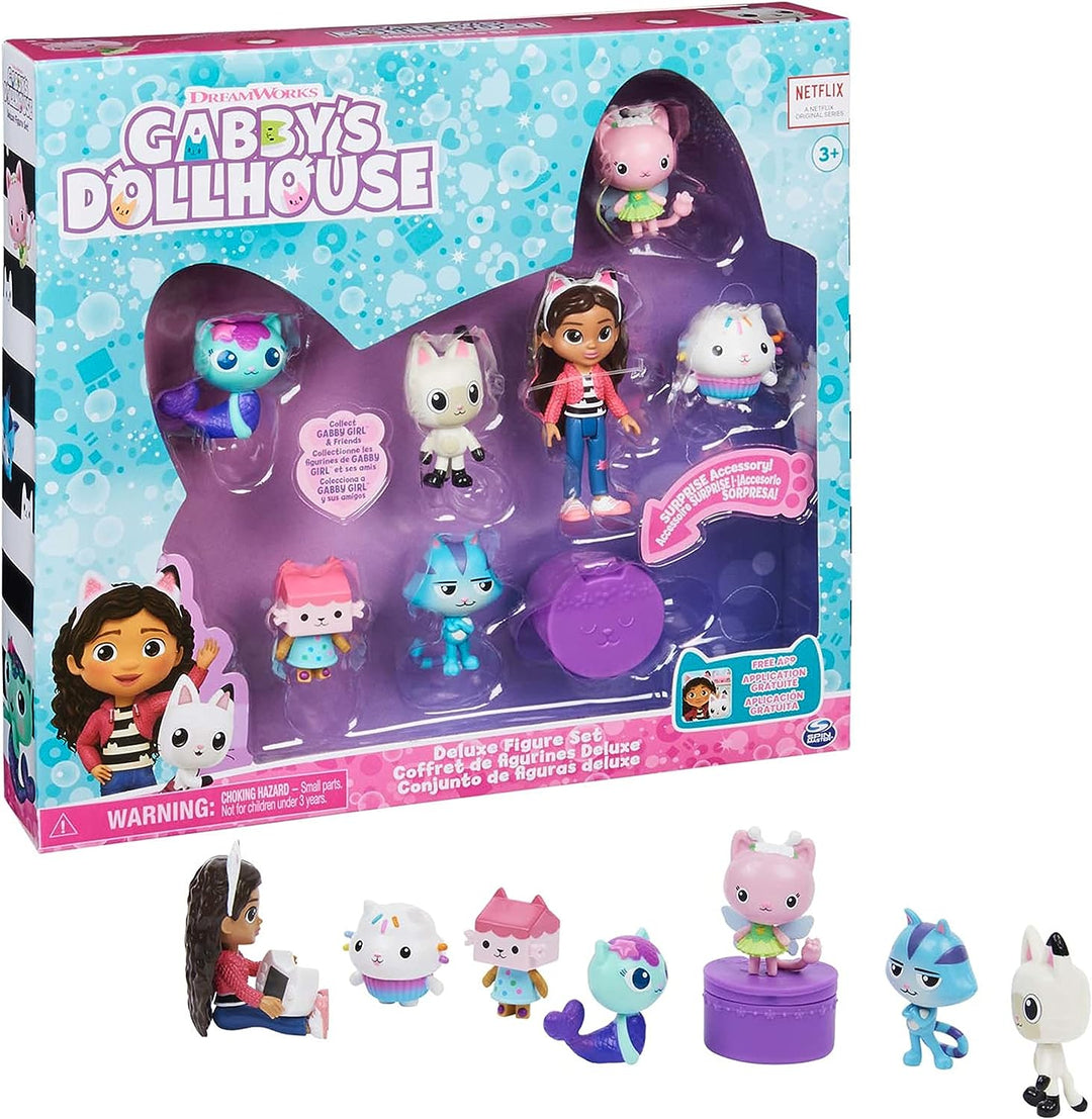 Gabby's Dollhouse, Deluxe-Figuren-Geschenkset mit 7 Spielzeugfiguren und Überraschungszugang